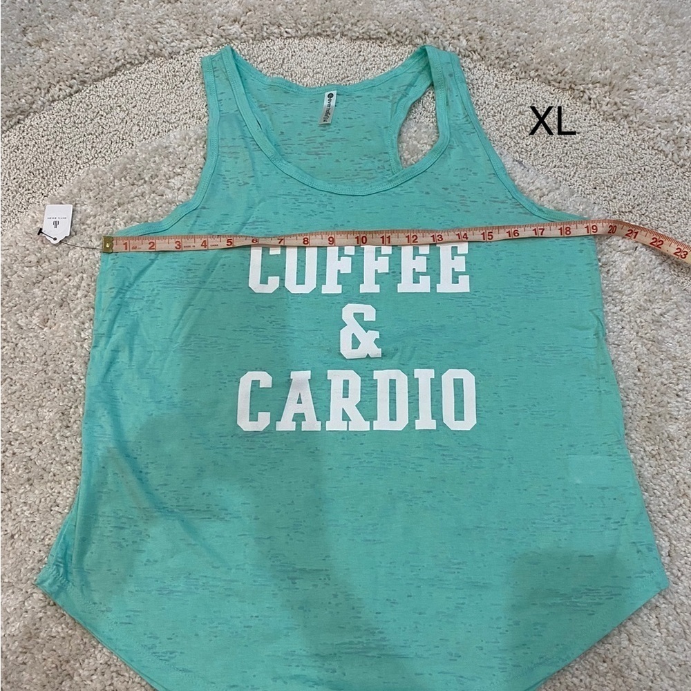 Coffee Cardio racer back tank top muscle tank small medium XL NWT New - Picture 8 of 8